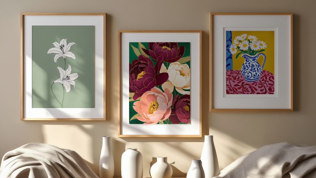 Floral Harmony – 3 Botanical Art Prints