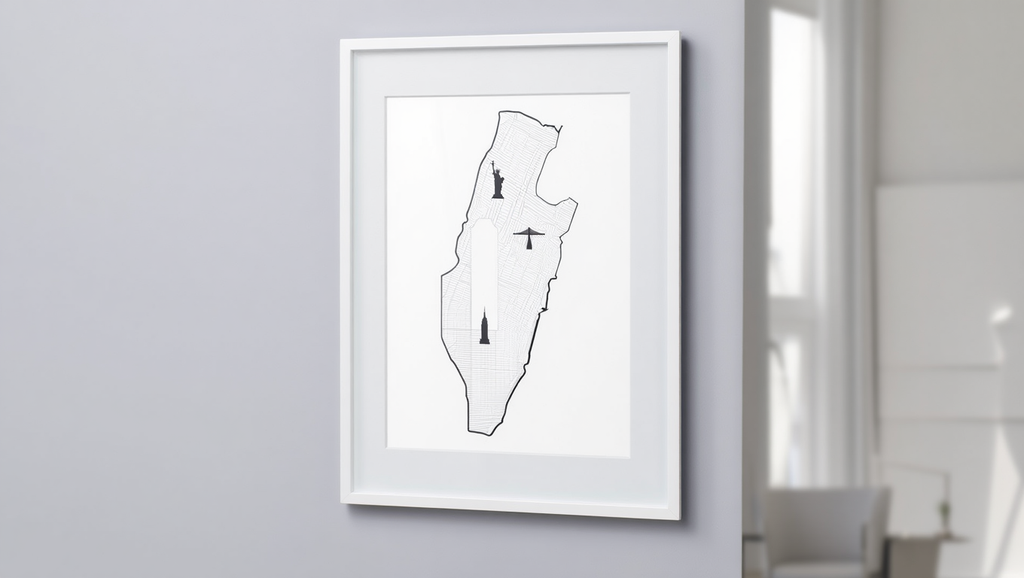 New York City Map Poster – Black and White Minimalist Wall Art Print