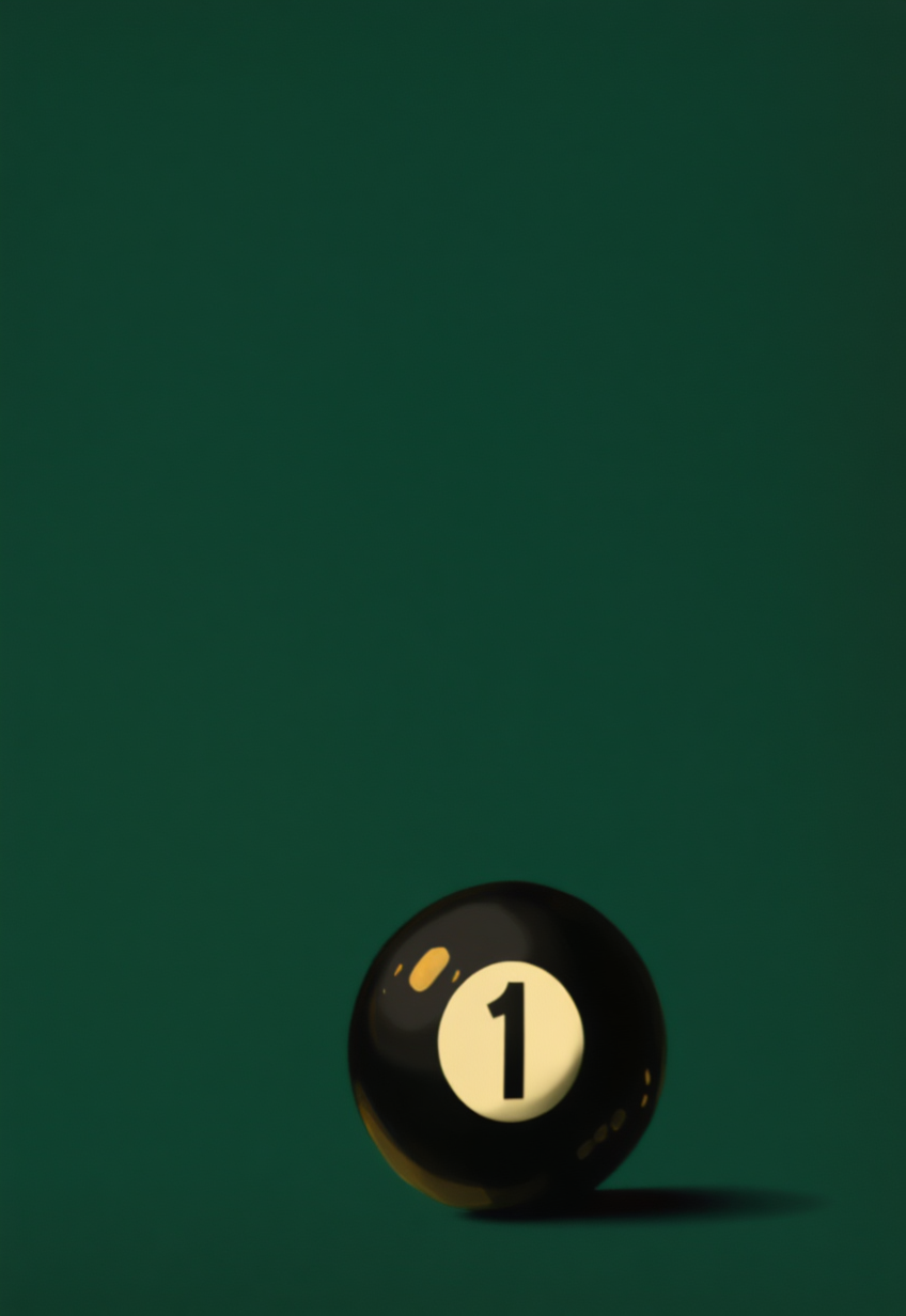 Green Black Pool Ball – Number 1 – Minimalist Wall Art Print