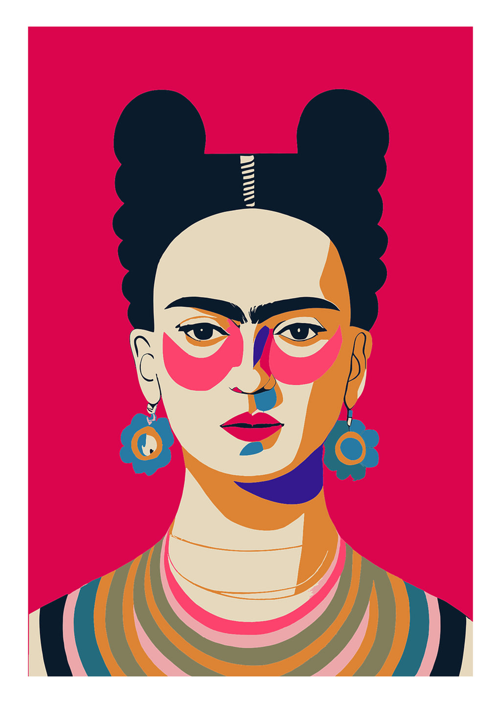 Portrait of Frida Kahlo Art Print – Iconic Modern Wall Decor