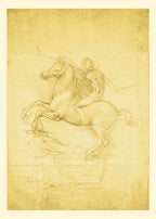 Set of 2 Leonardo da Vinci + Frederic Remington | Renaissance & Western Figurative Art Prints