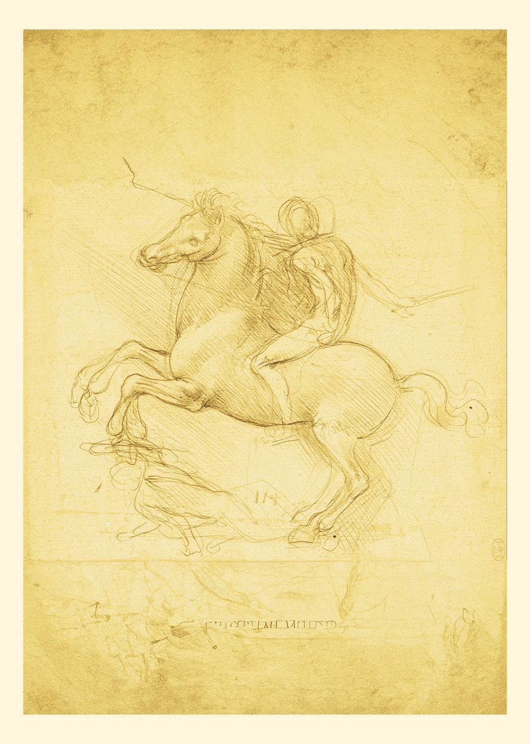 Set of 2 Leonardo da Vinci + Frederic Remington | Renaissance & Western Figurative Art Prints