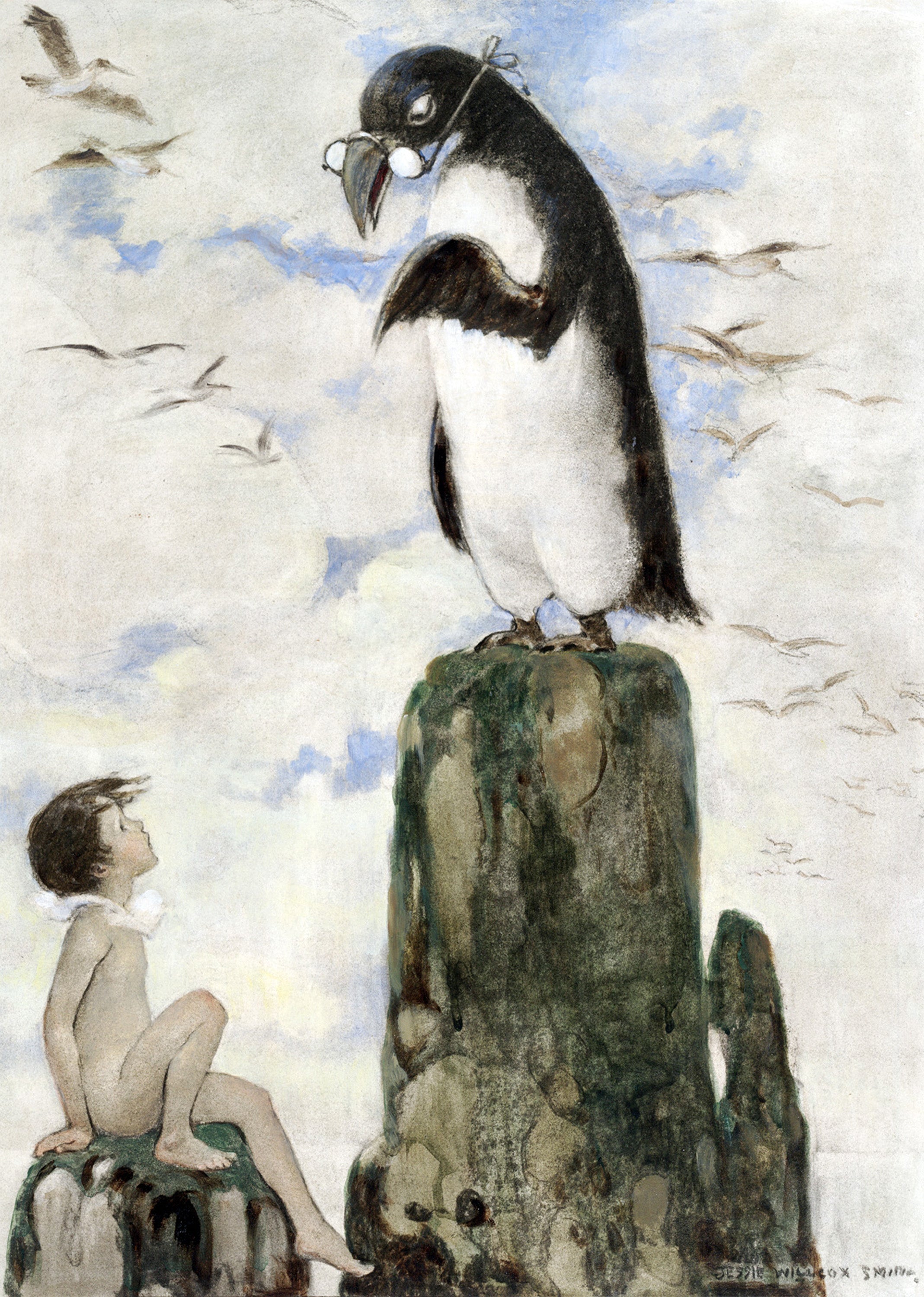 Jessie Willcox Smith – And There He Saw the Last of the Gairfowl