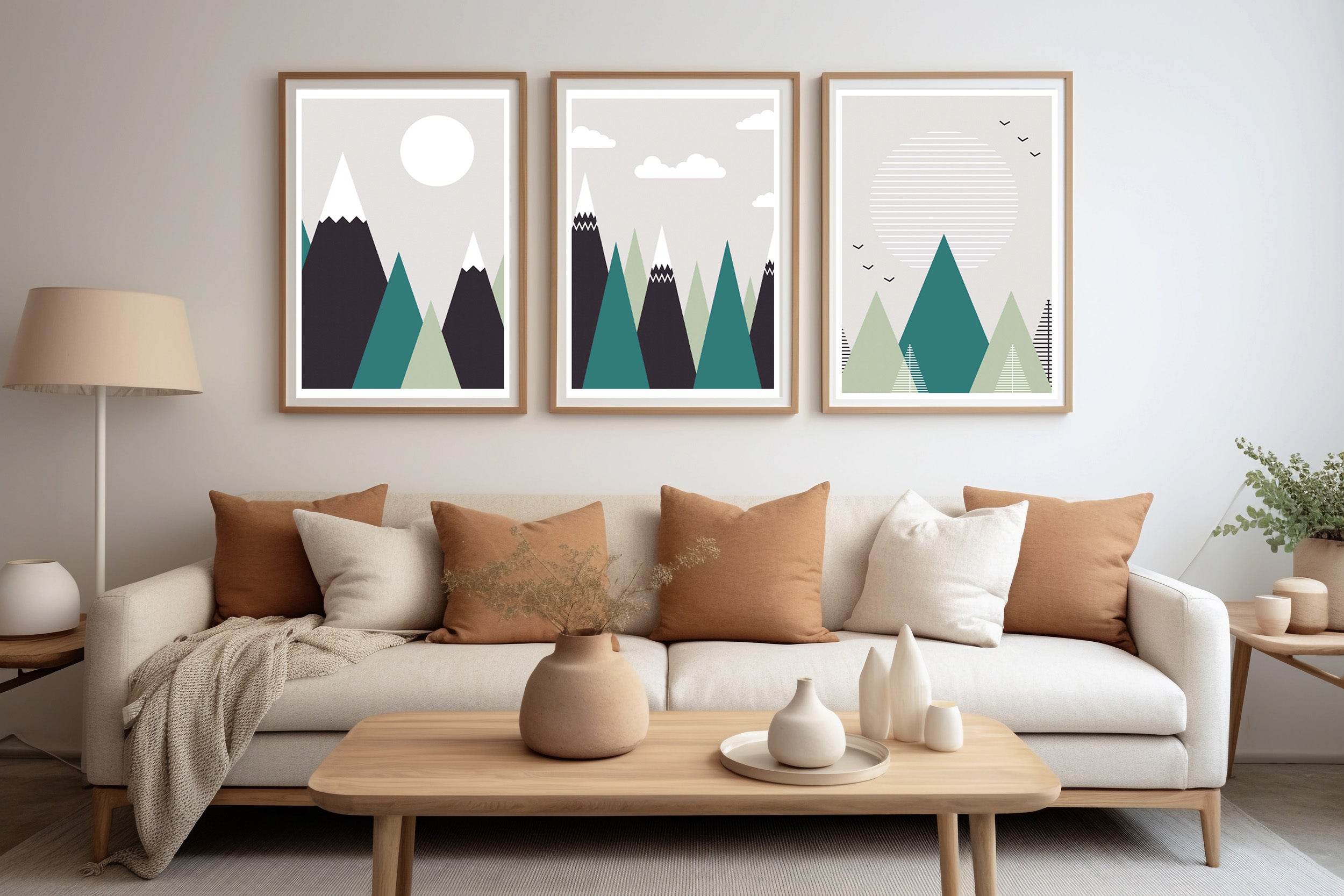 Abstract Graphic Mountain Shapes Posters Trio Pack - Hakyarts
