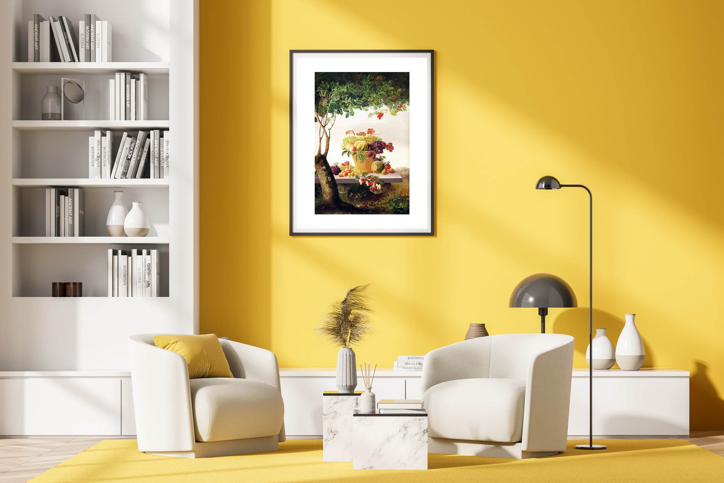 A Basket Of Fruit In A Landscape - Hakyarts