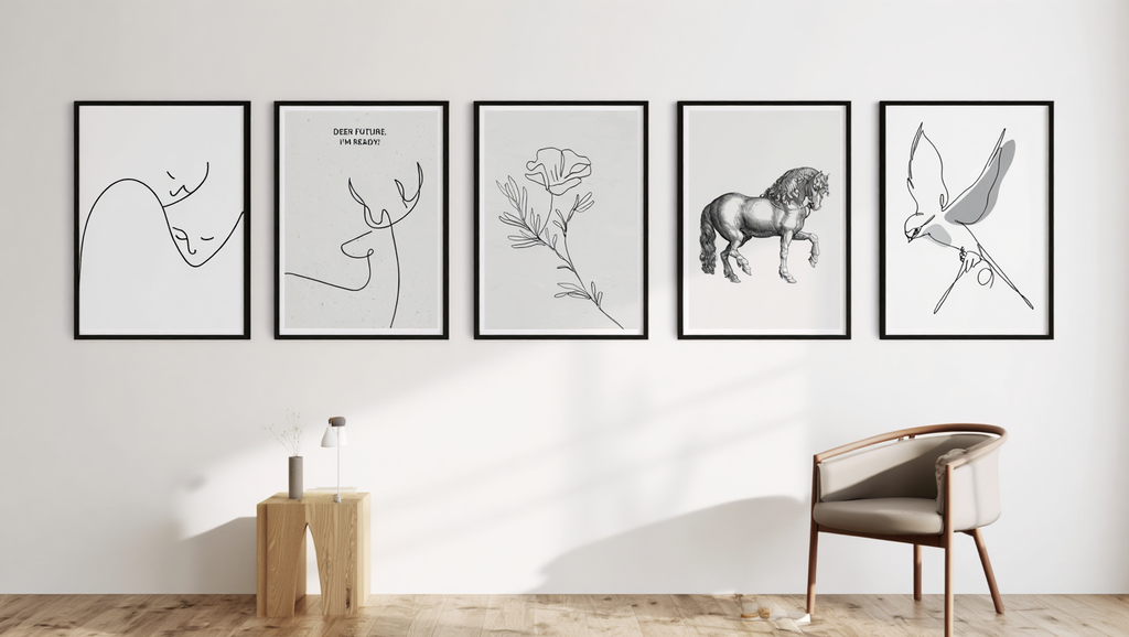 Minimalist Line Art – 5-Piece Wall Art Set