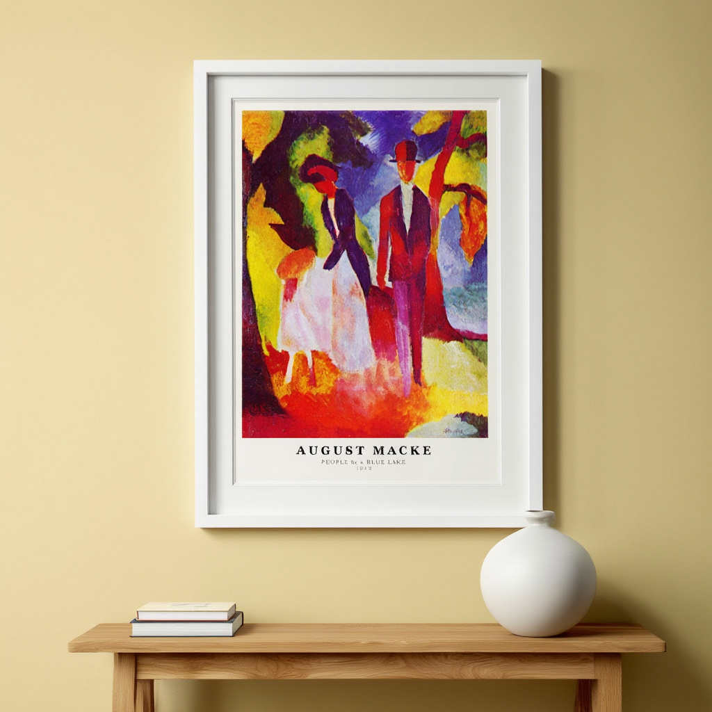 August Macke - People by a Blue Lake Poster