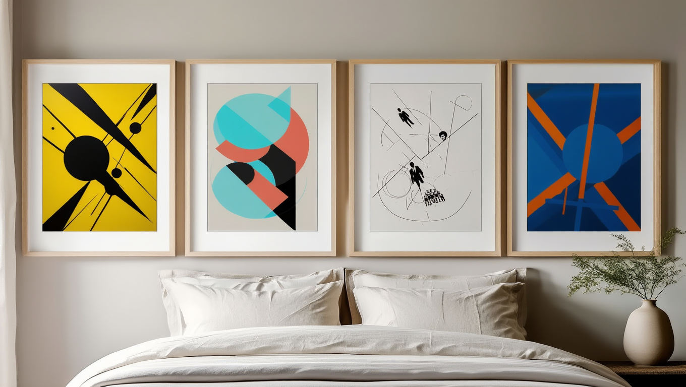 László Moholy-Nagy – 4 Modernist Prints | Abstract Geometric Art Collection