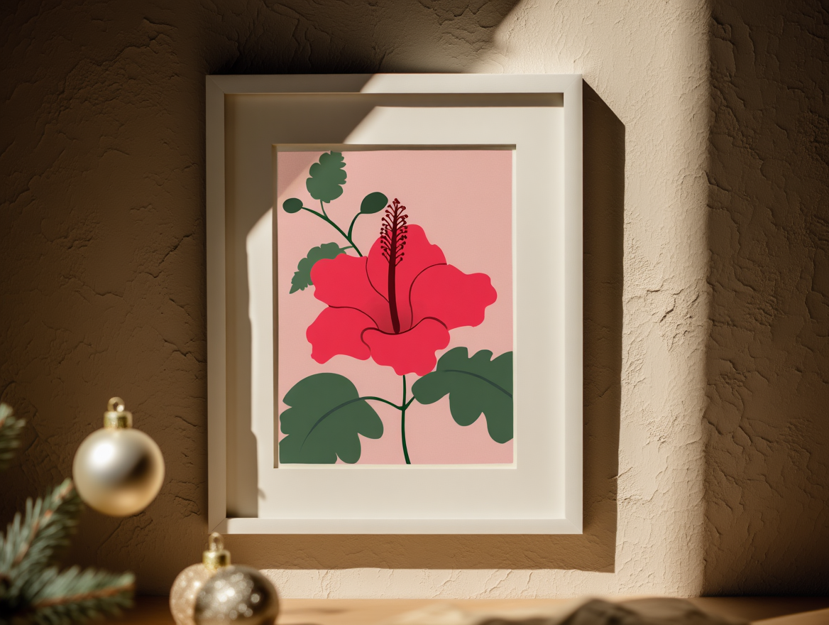 Red Hibiscus – Floral Art Print