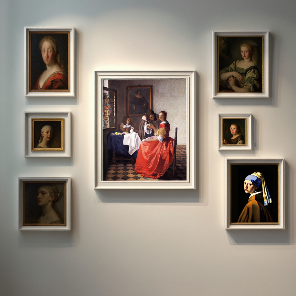 Johannes Vermeer – A Lady and Two Gentlemen - Iconic Dutch Golden Age Art Print