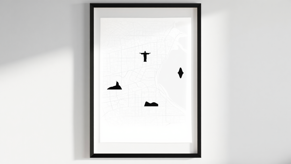 Rome City Map Poster – Black and White Minimalist Wall Art Print