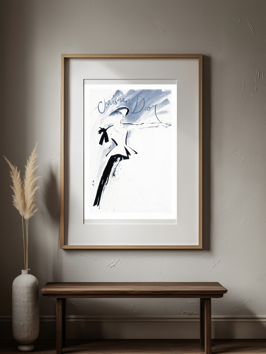 Vintage Christian Dior Illustration Poster – René Gruau Artwork