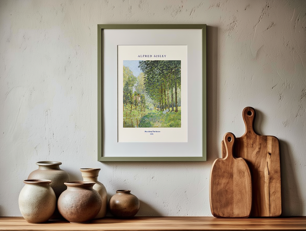 Alfred Sisley - Rest Along the Stream Poster