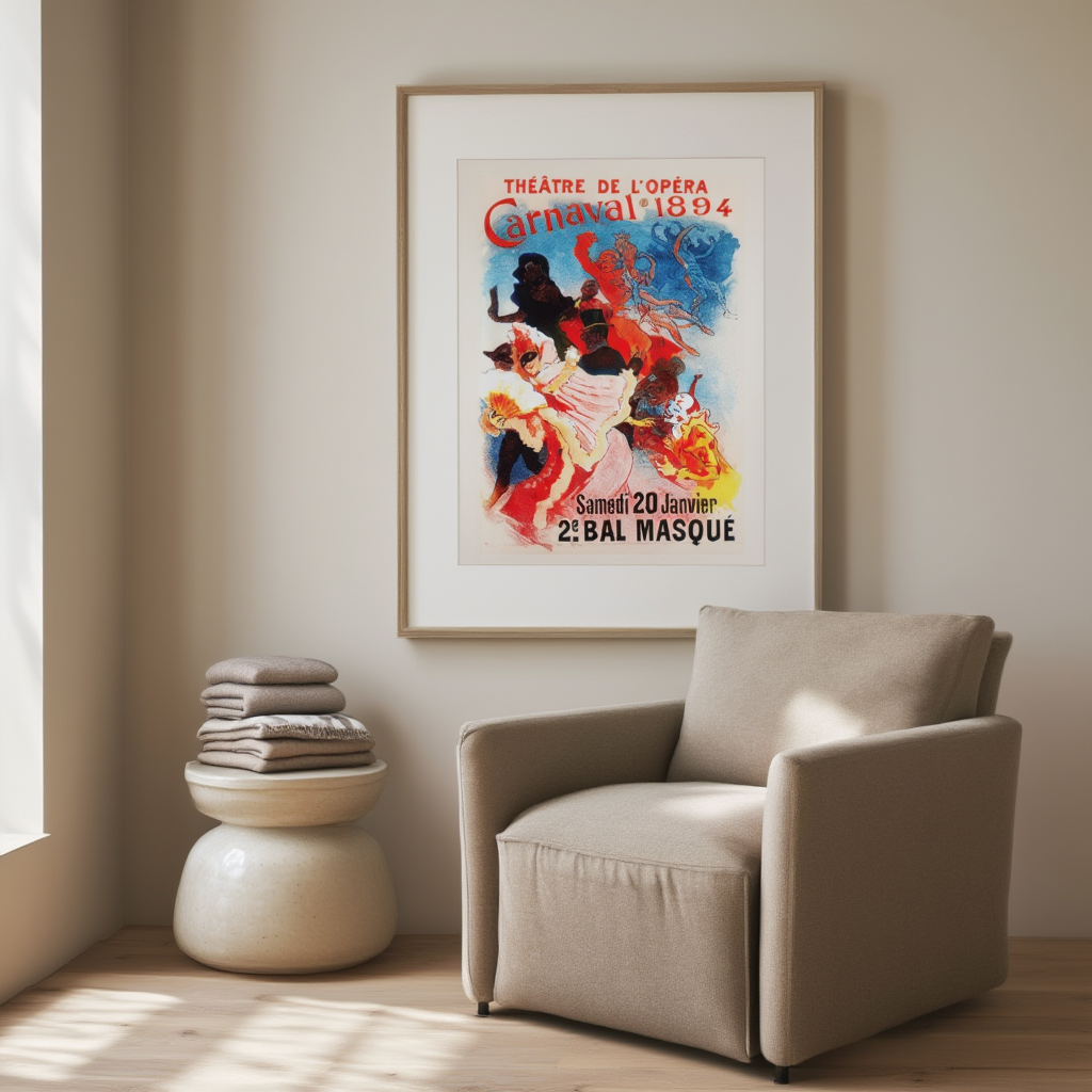 Carnivale Poster by Jules Chéret – Belle Époque French Advertising Art Print
