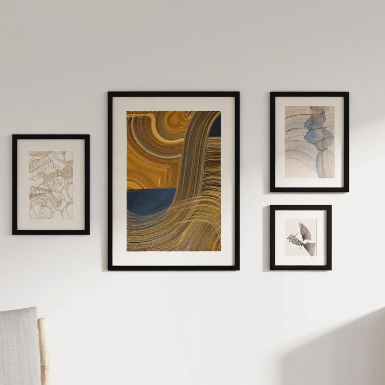 Da Vinci Abstract – Living Room Set of 4 Inspired Prints