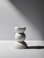 Minimalist Half Sphere Plaster Candle – White Cream  Home Decor