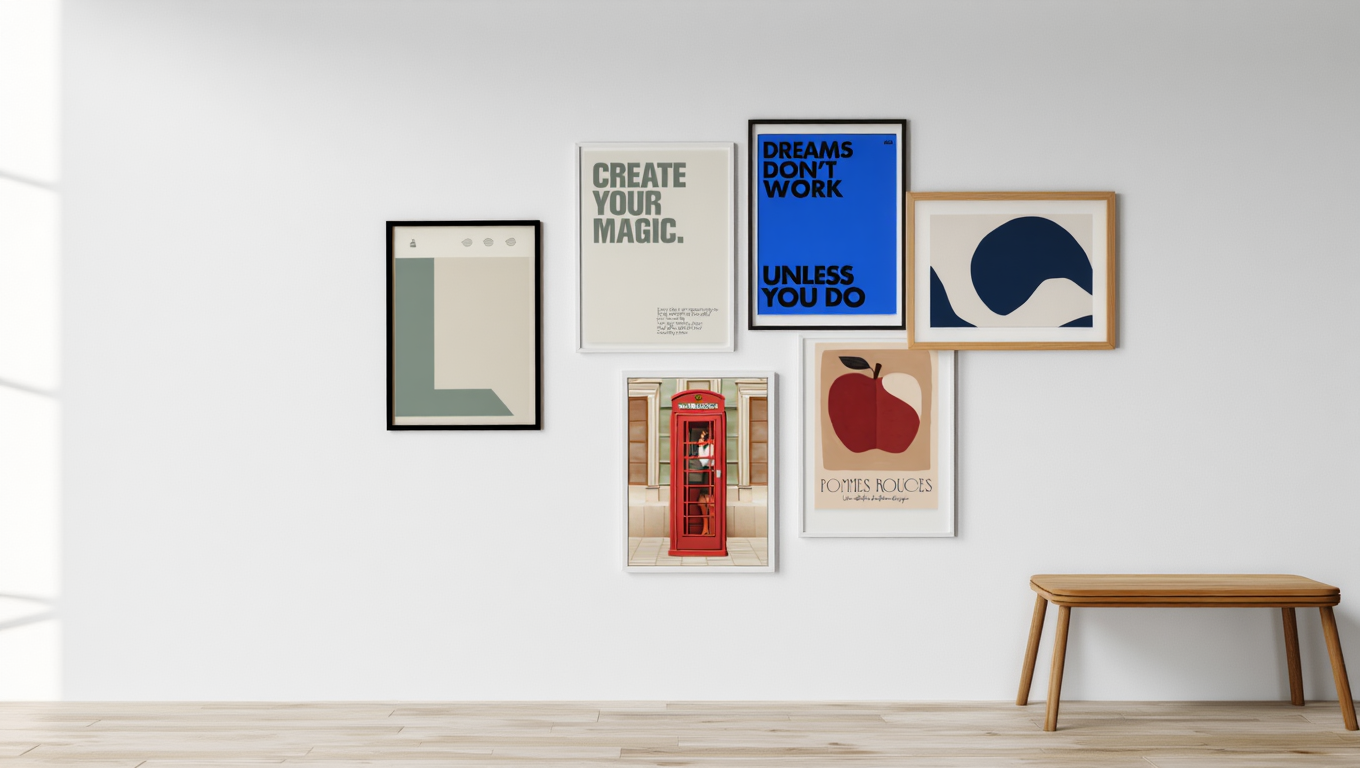 Geometric Abstract Positivity – Blue Tones 5 Prints