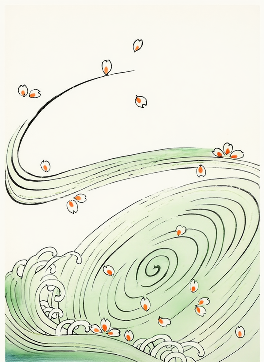 Wind and Flower by Watanabe Seitei – Japanese Meiji Period Nature Art Print