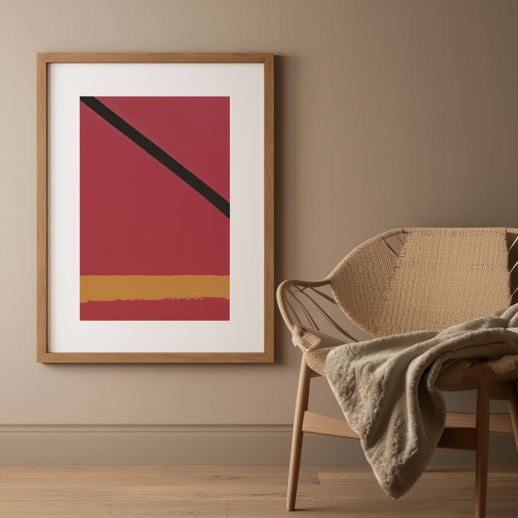 Linear Rhythms in Space – Modern Minimalist Art Print for Office or Home