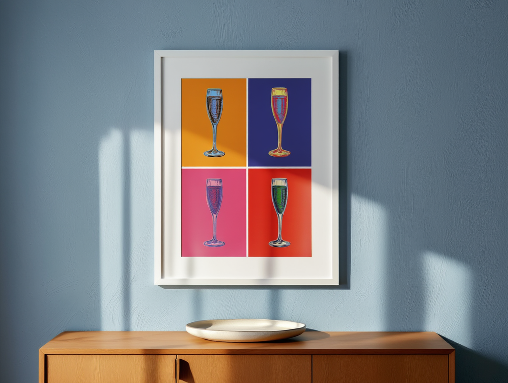 Andy Warhol Style - Champagne Glass Poster