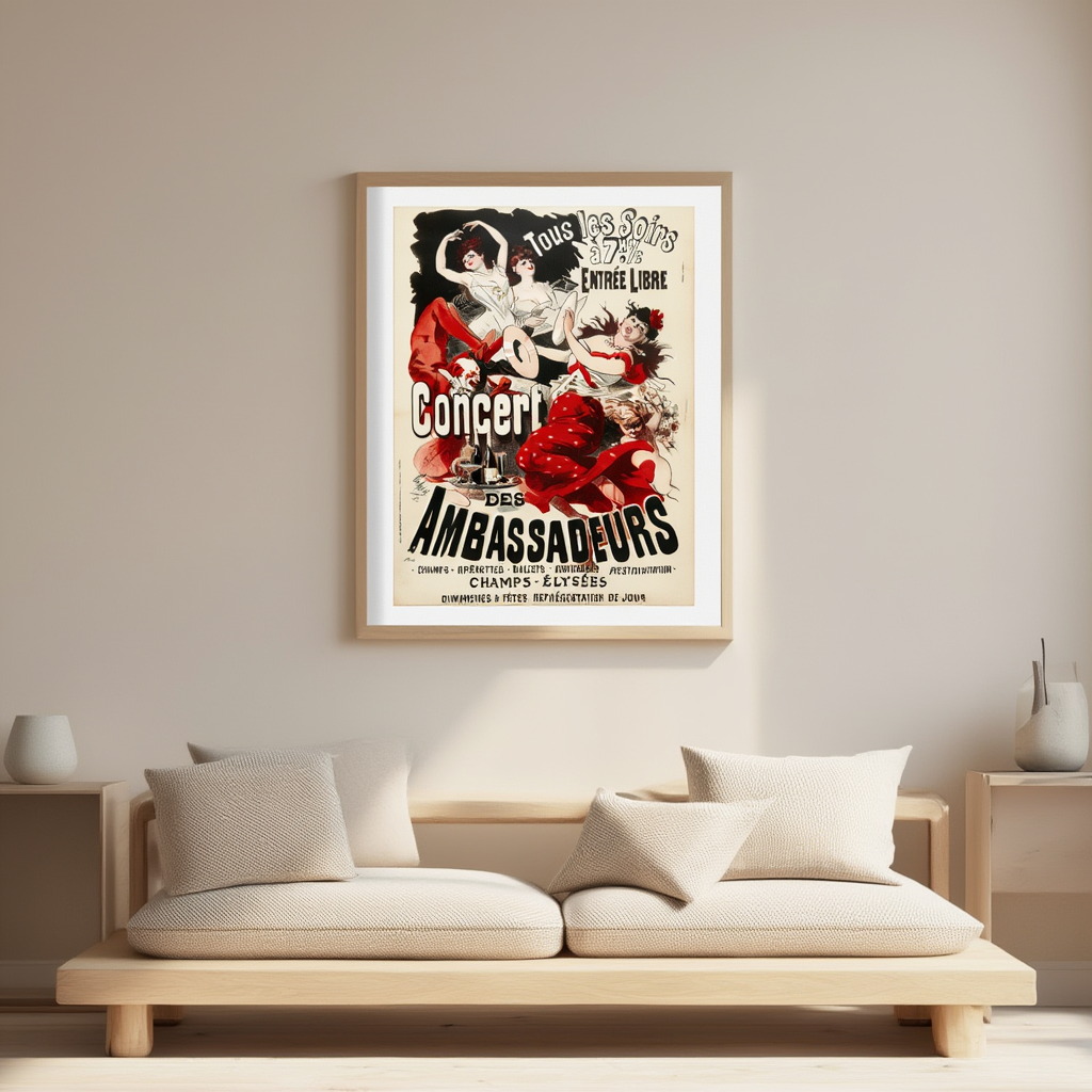Concert des Ambassadeurs by Jules Chéret – Belle Époque French Poster Art Print