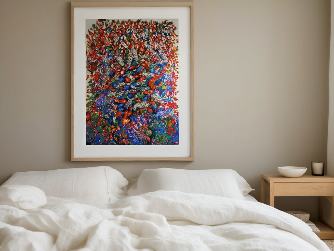 Grand Bouquet au Vase Noir et Fond Bleu (1929) – Séraphine Louis Art Print