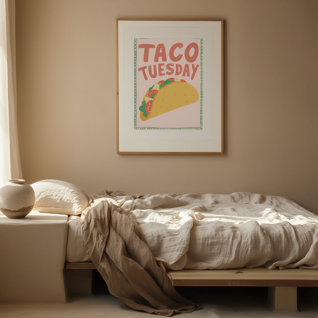 Taco Tuesday – Fun Minimalist Art Print for Kitchens & Dining Spaces