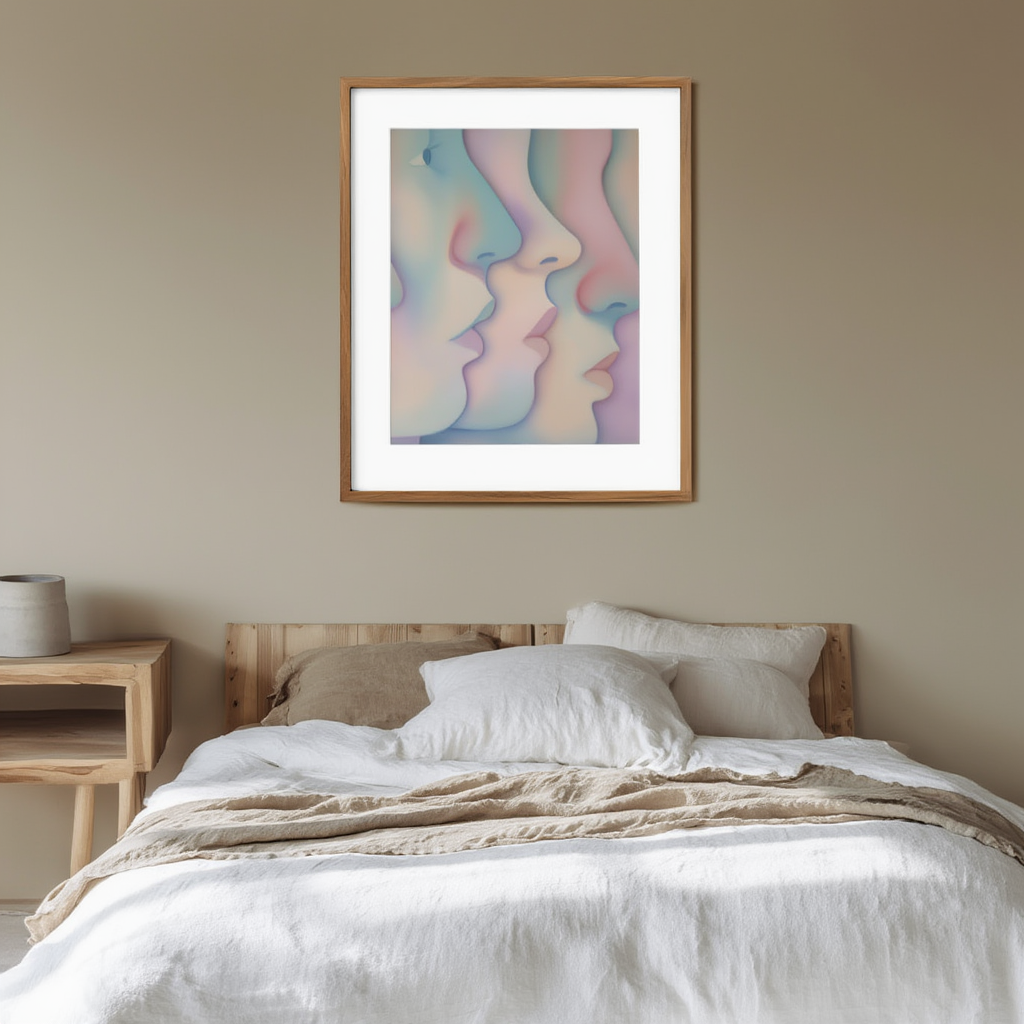 Figurative Faces – Colorful Modern Abstract Art Print