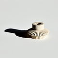 Minimalist Striped Candle Holder – White Cream Home Decor