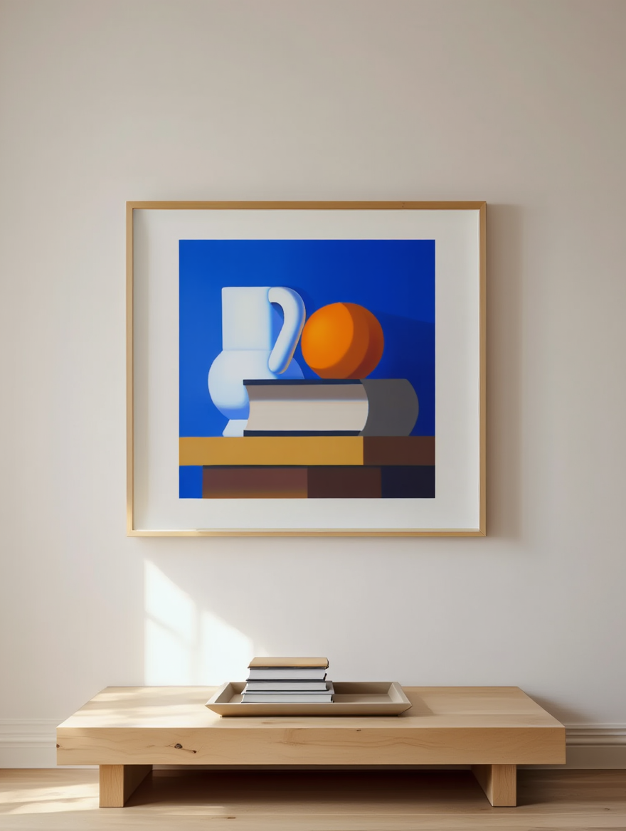 Vilhelm Lundstrøm – Still Life with White Jar, Orange and Book