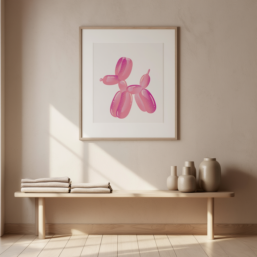 Pop Joy – Balloon Dog Sculpture Poster