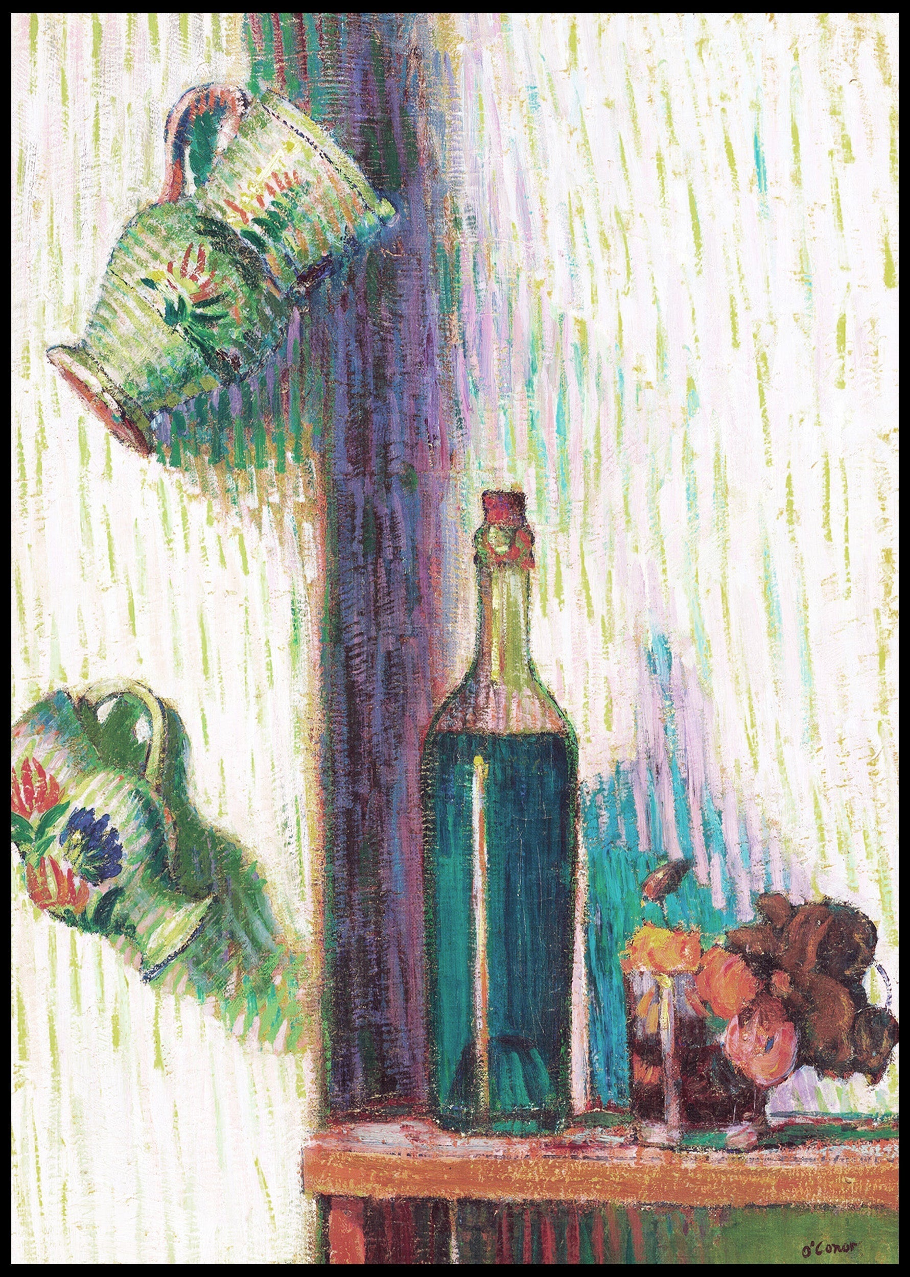 Flowers, Bottle and Two Jugs