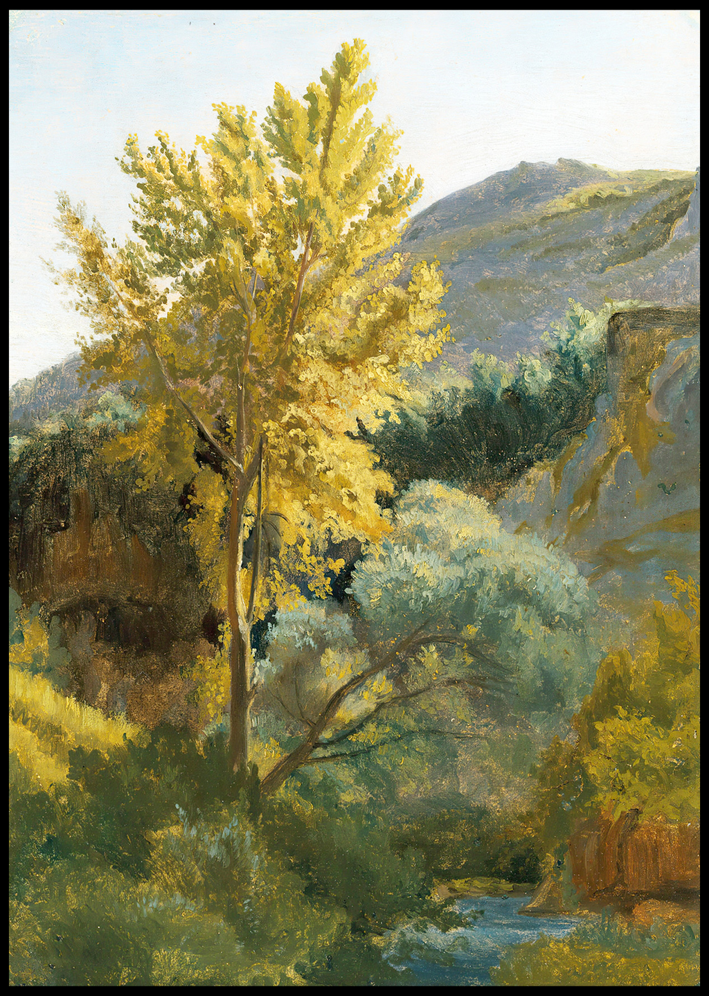 Jean‑Baptiste‑Camille Corot – Study of a Tree Near a Torrent in Italy
