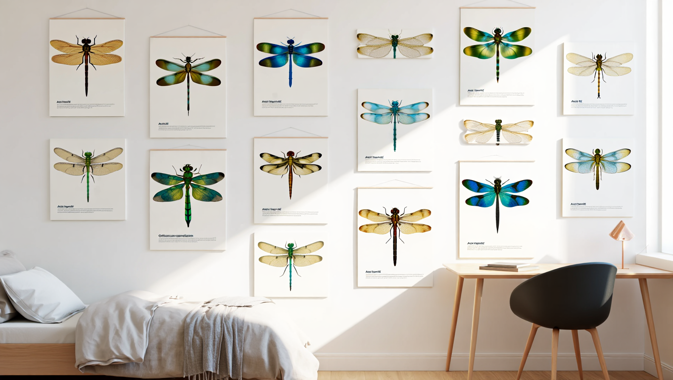 Dragonfly Specimen Posters – Set of 4
