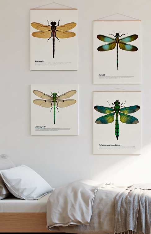 Dragonfly Specimen Posters – Set of 4
