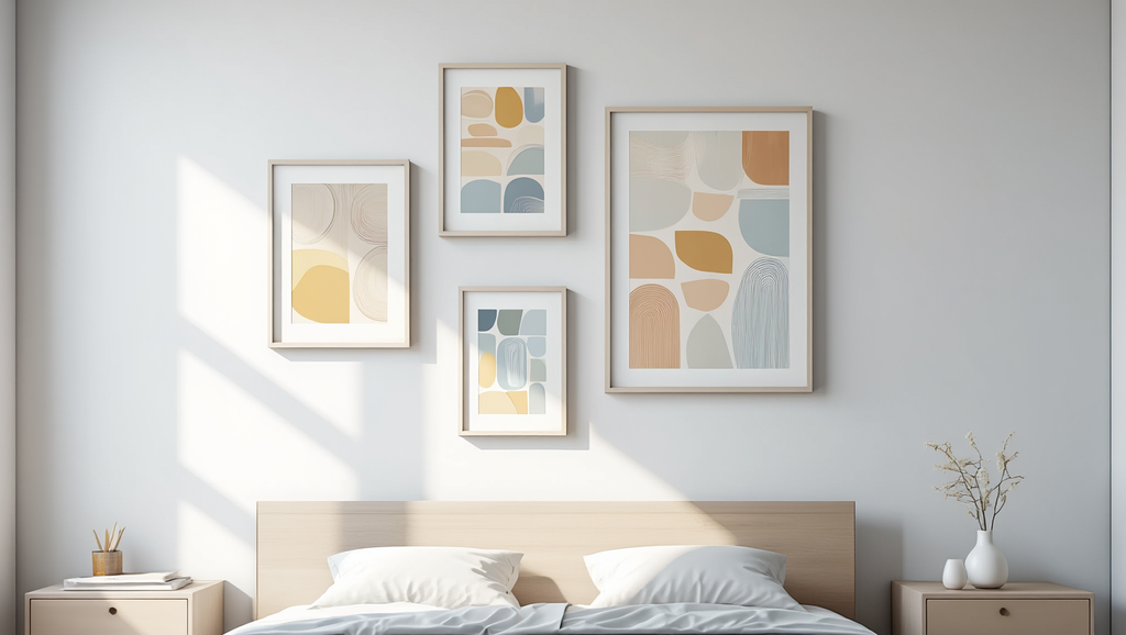 Nordic Abstract – Dining Room Set of 4 Modern Prints