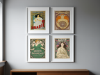 Alphonse Mucha Art Nouveau  – 4 Prints - Hakyarts