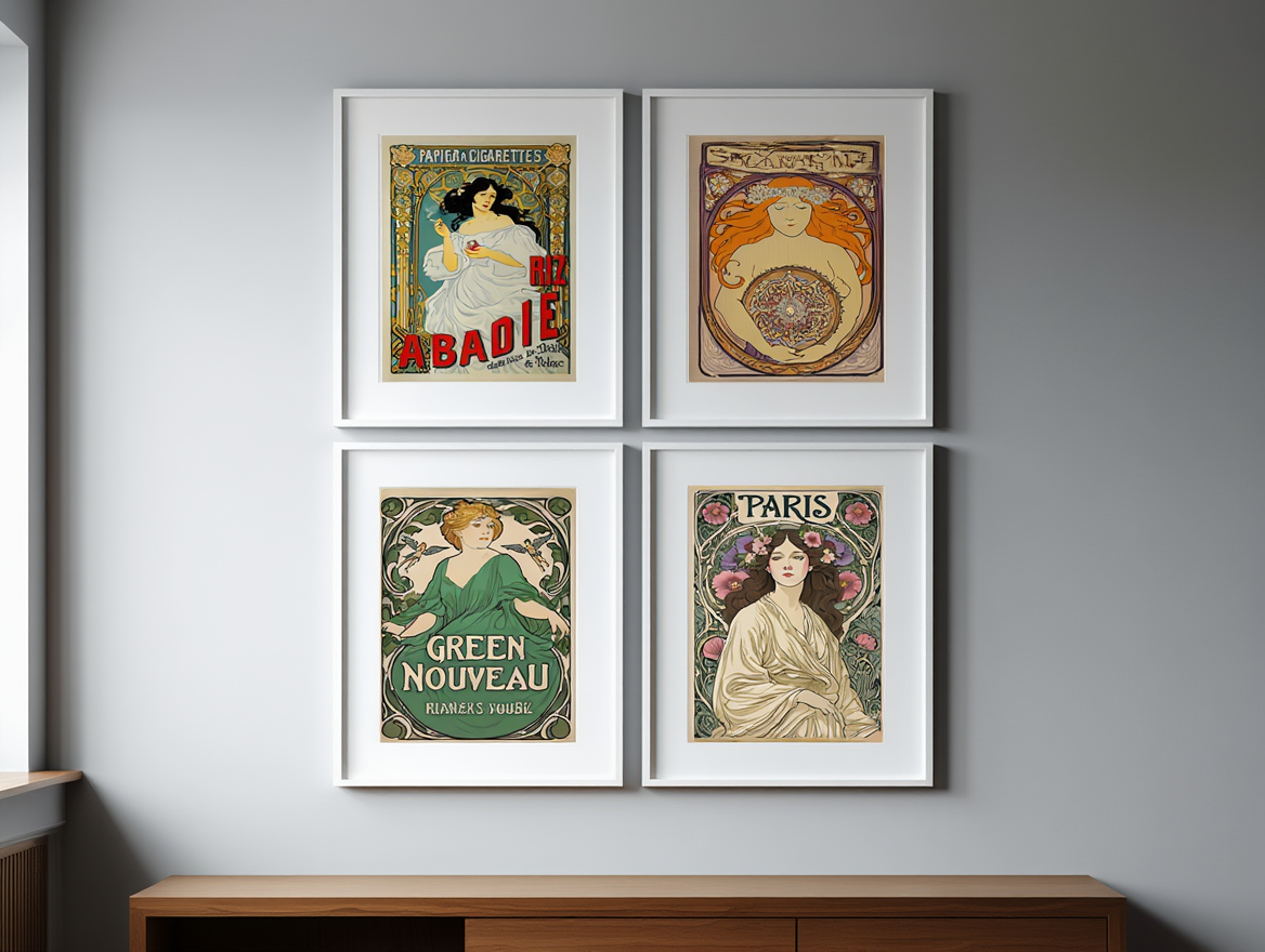 Alphonse Mucha Art Nouveau  – 4 Prints