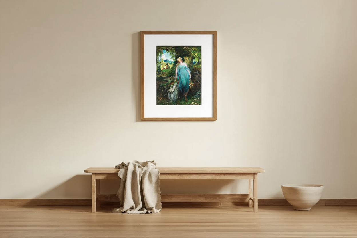 Wood Nymph and Shepherd – Ferdinand Leeke (1905) | Mythological Art Print