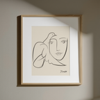 Woman with Dove – Pablo Picasso (1955) | Modern Art Print - Hakyarts