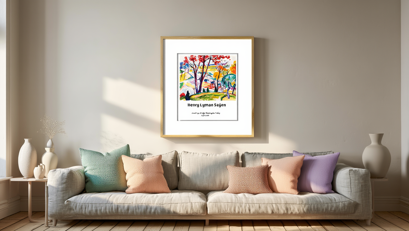 Henry Lyman Saÿen - Landscape Bridge Huntingdon Valley Poster