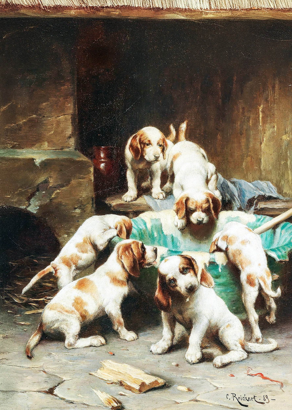Beagle Puppies Feasting - Hakyarts