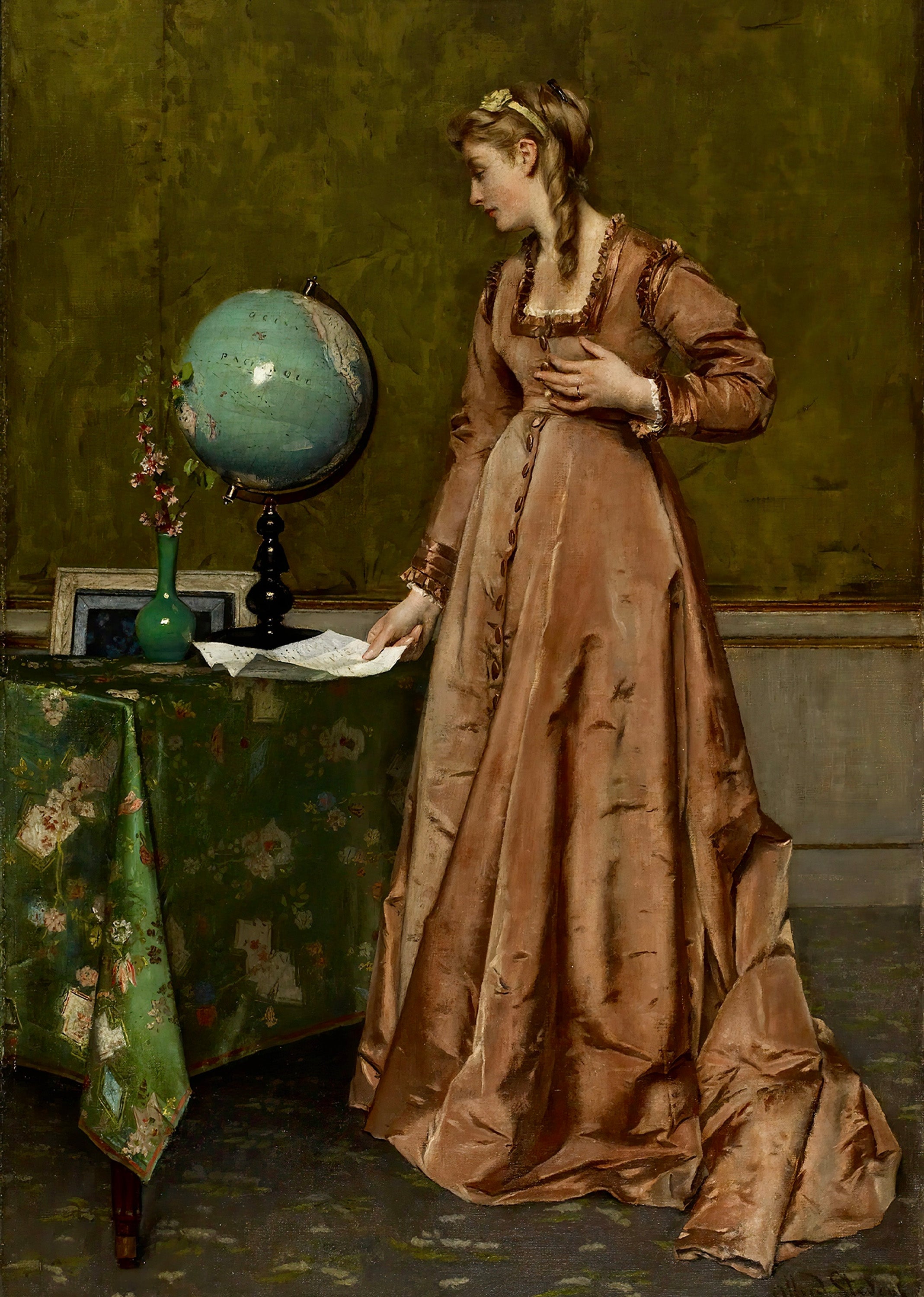 Earthy Cloaked Figure – Mystical Vintage Illustration Print | Nature-Inspired Wall Art