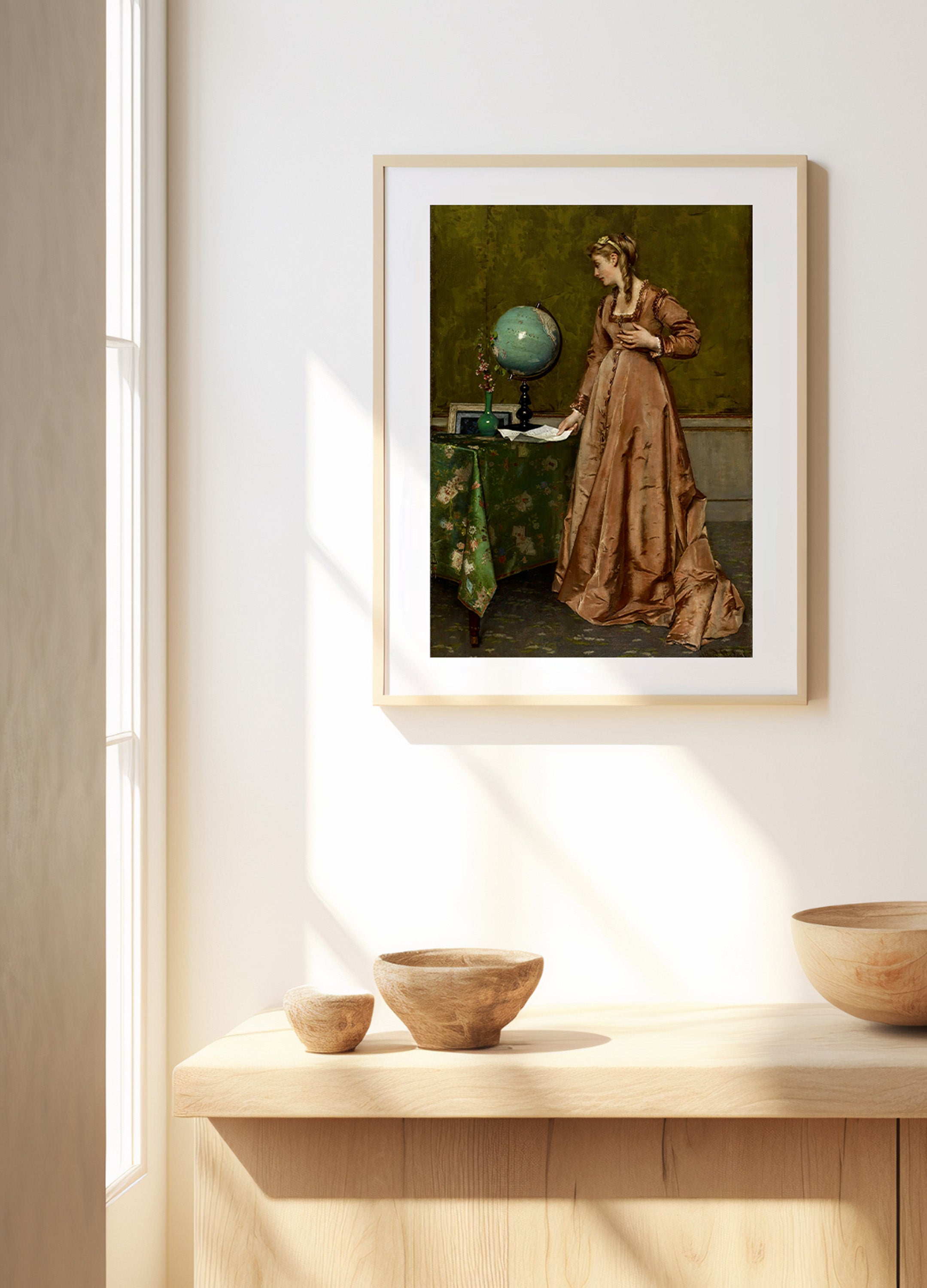 Earthy Cloaked Figure – Mystical Vintage Illustration Print | Nature-Inspired Wall Art