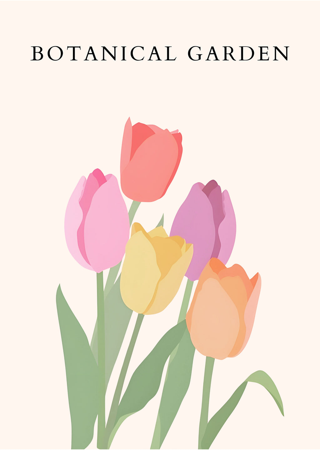 Tulips Botanical Flower Wall Print