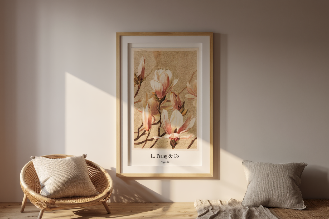 Magnolia by Louis Prang & Co, 1886 – Vintage Botanical Art Print | Classic Floral Wall Decor