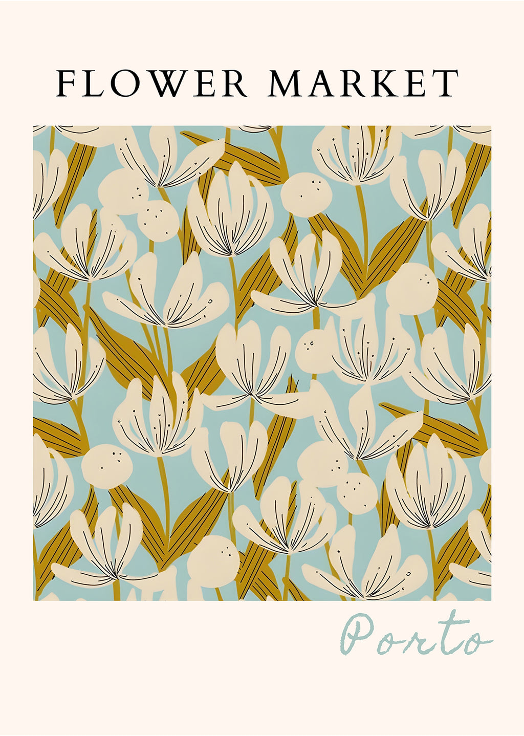 Vintage Wildflower Botanical Art Poster – Nature-Inspired Wall Print