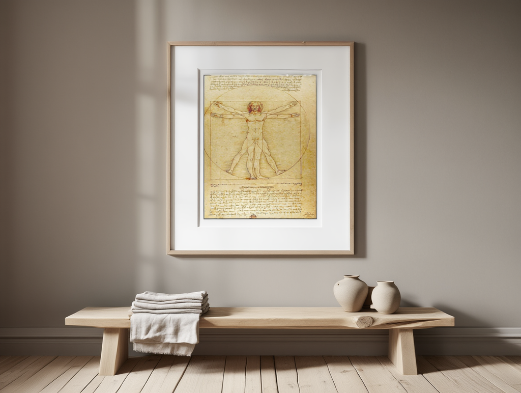 Leonardo da Vinci Poster – Vitruvian Man – Renaissance Art Print Wall Decor