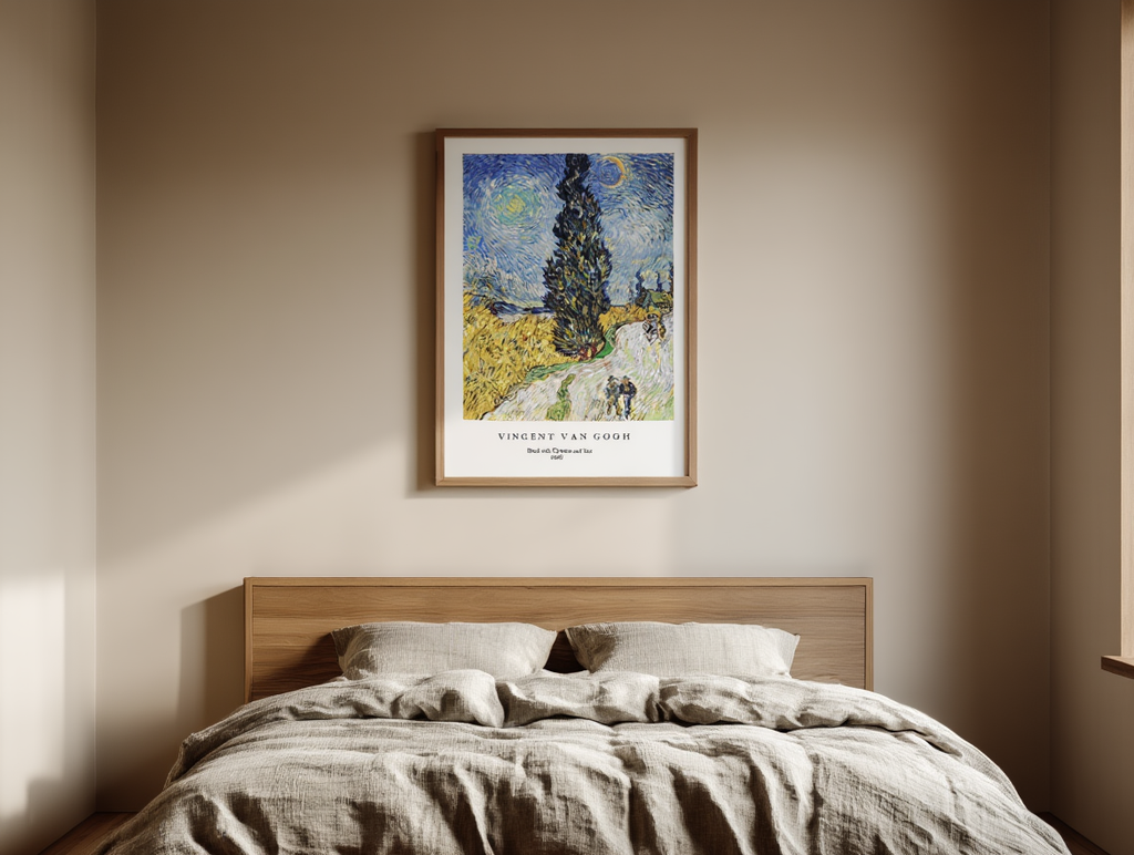Vincent Van Gogh - Road with Cypress and Star Poster
