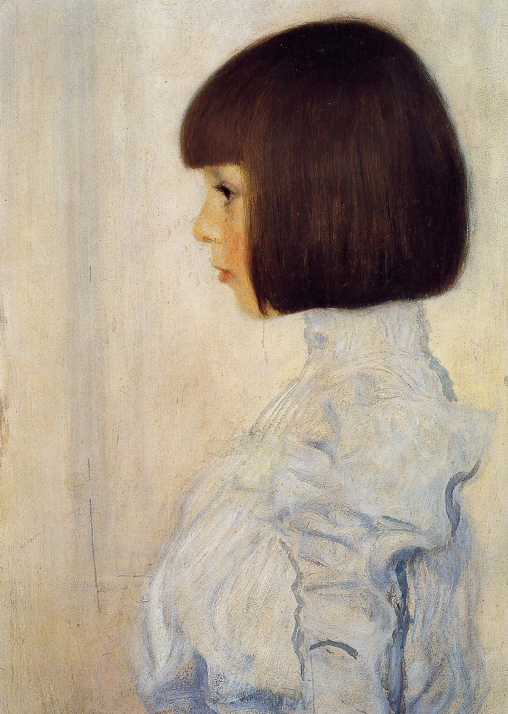 Girl in Blue Brushstrokes – Abstract Portrait Art Print | Modern Expressionist Wall Decor